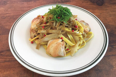 金谷ごぼうの柚子胡椒パスタ