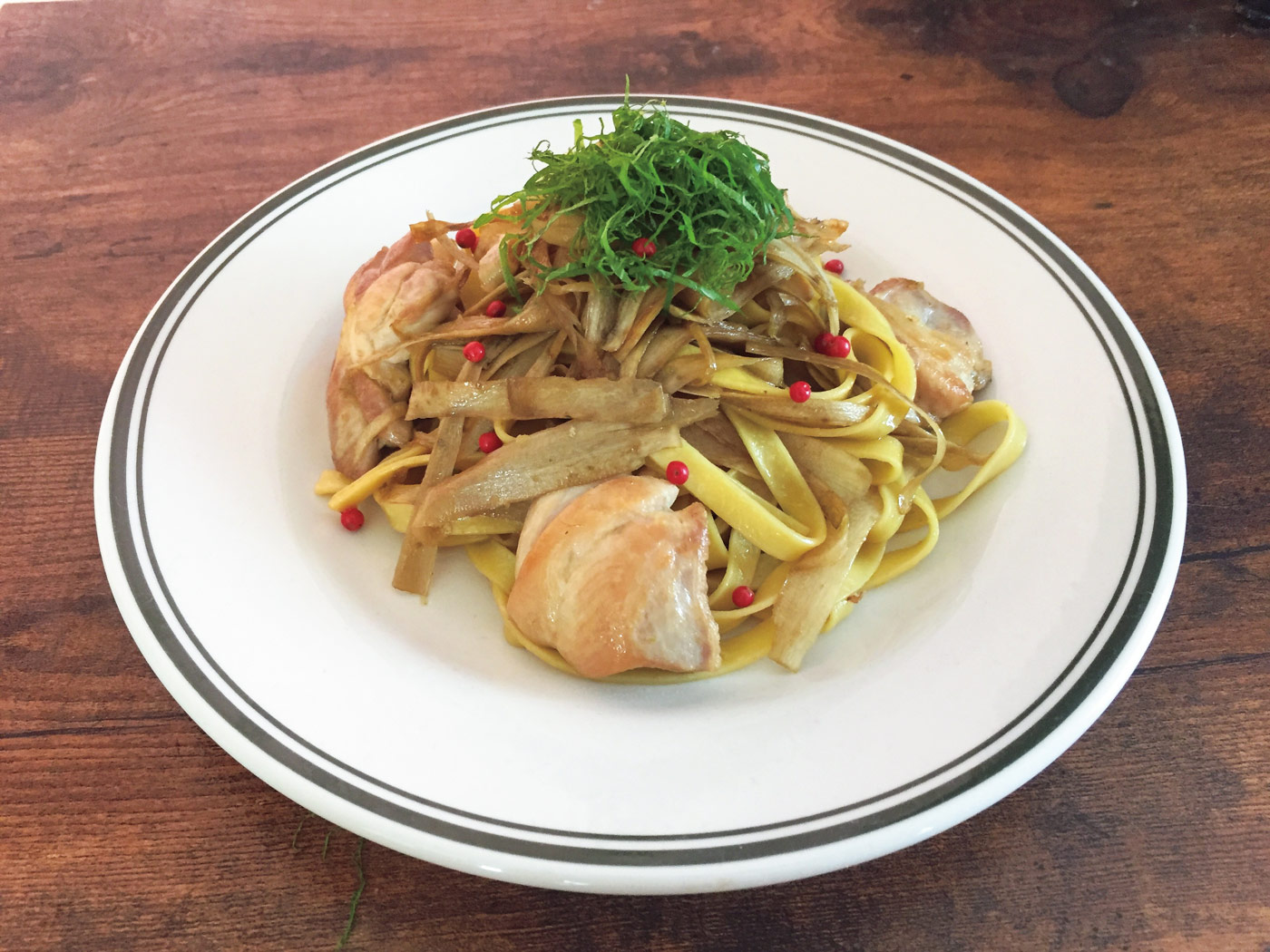 金谷ごぼうの柚子胡椒パスタ
