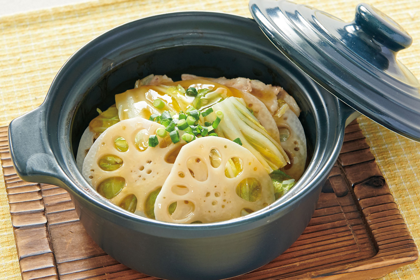 蓮根と白菜の白蒸しべっこうあん