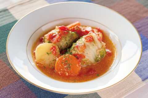 ロール白菜のミルクトマト煮