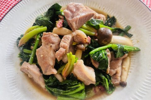 豚肉とほうれん草の腸活炒め