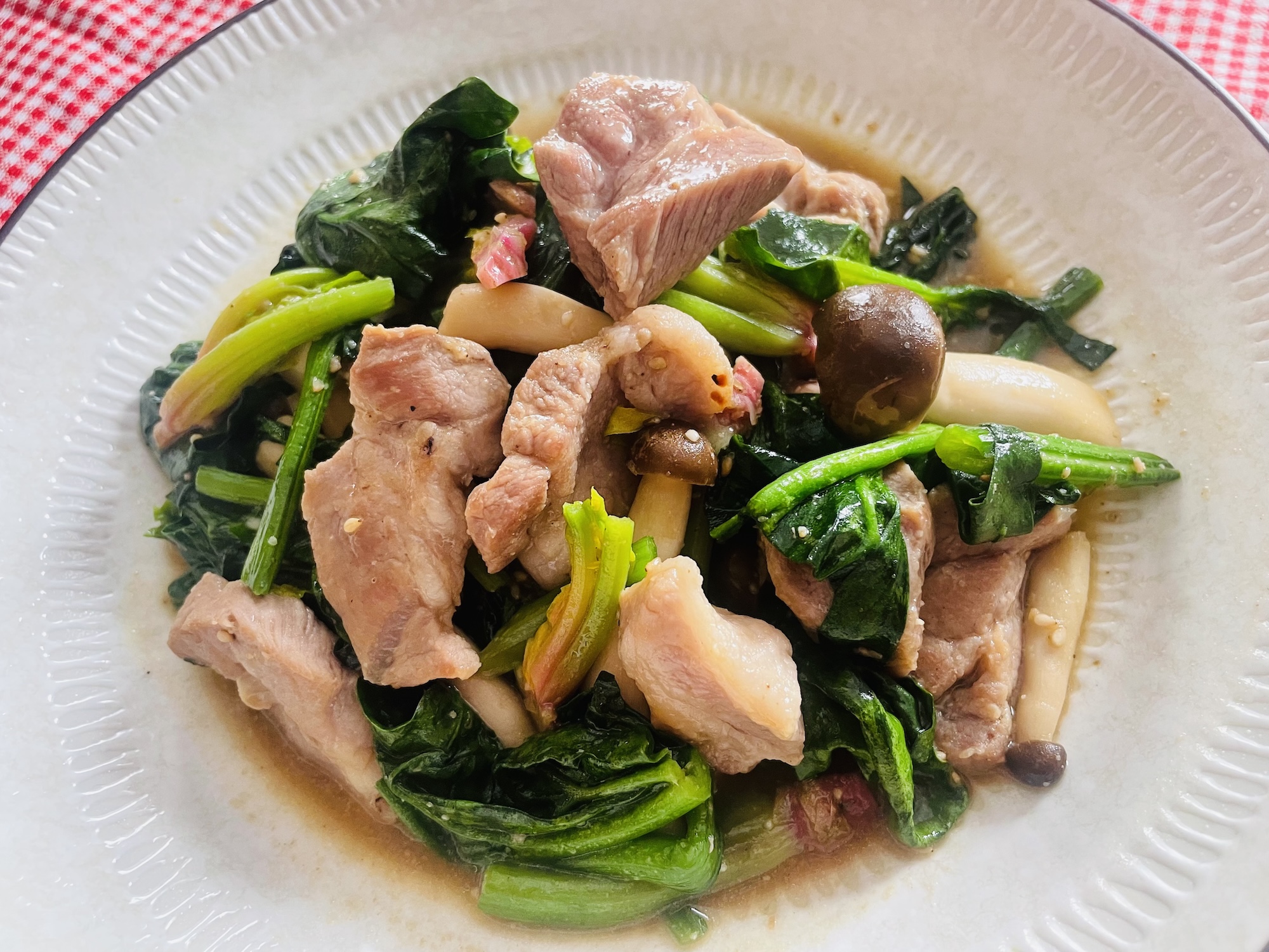 豚肉とほうれん草の腸活炒め