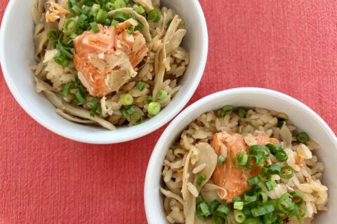 舞茸と鮭の炊き込みご飯