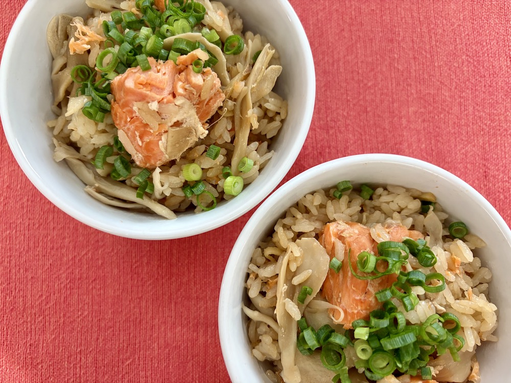舞茸と鮭の炊き込みご飯
